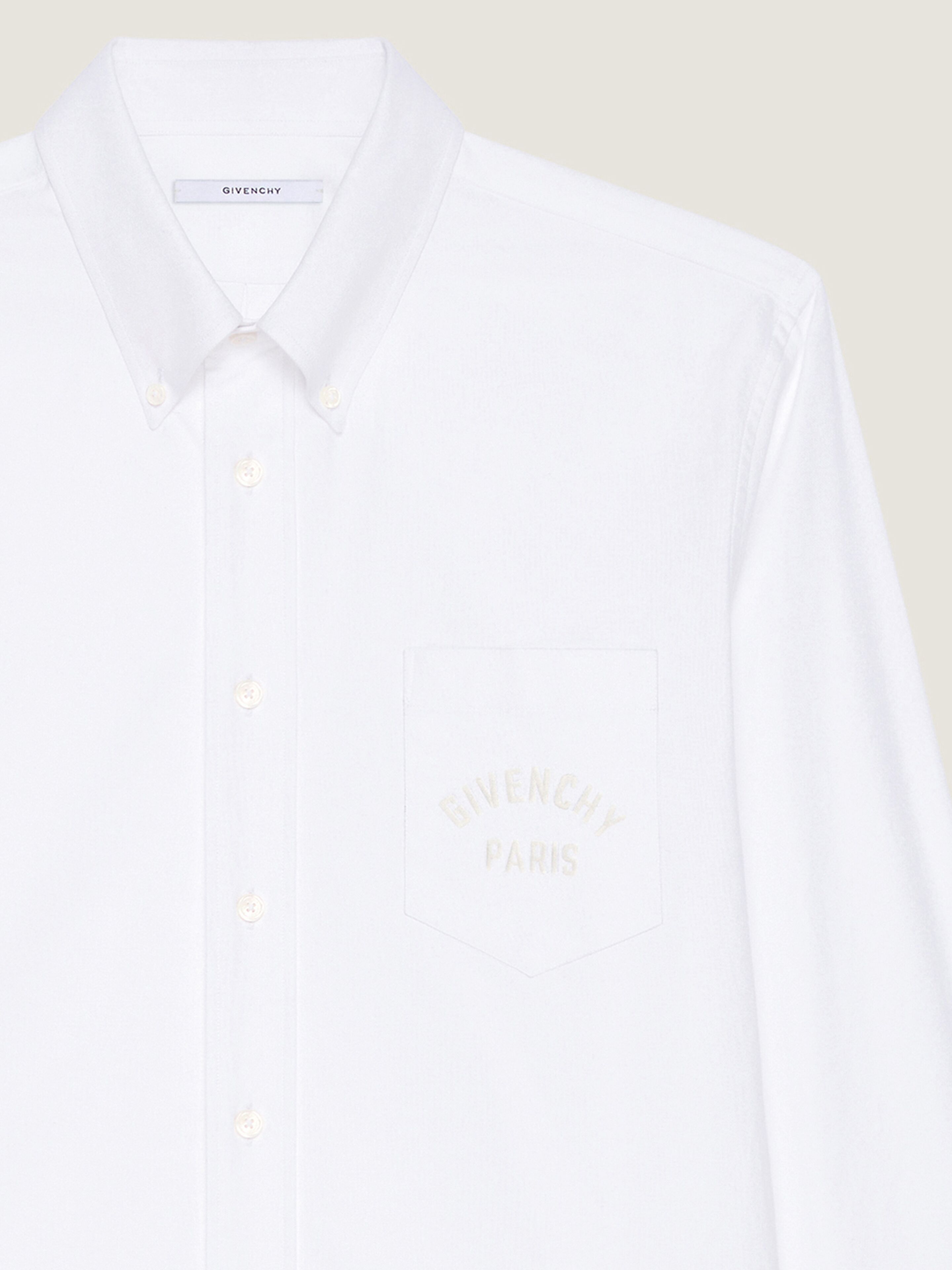 Shirt in cotton oxford with GIVENCHY Paris embroidery